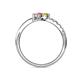 6 - Nicia Yellow Sapphire and Pink Tourmaline with Side Diamonds Bypass Ring 