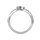 6 - Nicia White Sapphire and Iolite with Side Diamonds Bypass Ring 