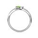 6 - Nicia White Sapphire and Peridot with Side Diamonds Bypass Ring 