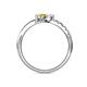 6 - Nicia White and Yellow Sapphire with Side Diamonds Bypass Ring 