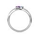 6 - Nicia Aquamarine and Amethyst with Side Diamonds Bypass Ring 