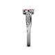 5 - Nicia Pink Tourmaline and Pink Sapphire with Side Diamonds Bypass Ring 