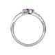 6 - Nicia Pink Tourmaline and Iolite with Side Diamonds Bypass Ring 