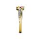 5 - Nicia Pink Tourmaline and Yellow Sapphire with Side Diamonds Bypass Ring 