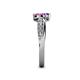 5 - Nicia Amethyst and Pink Sapphire with Side Diamonds Bypass Ring 