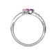 6 - Nicia Amethyst and Pink Sapphire with Side Diamonds Bypass Ring 