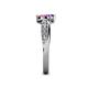 5 - Nicia Amethyst and Pink Tourmaline with Side Diamonds Bypass Ring 