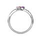 6 - Nicia Amethyst and Pink Tourmaline with Side Diamonds Bypass Ring 