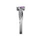 5 - Nicia Amethyst and Diamond with Side Diamonds Bypass Ring 
