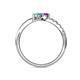 6 - Nicia Amethyst and Blue Topaz with Side Diamonds Bypass Ring 