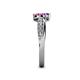 5 - Nicia Amethyst and Rhodolite Garnet with Side Diamonds Bypass Ring 
