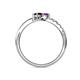 6 - Nicia Amethyst and Red Garnet with Side Diamonds Bypass Ring 