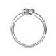 6 - Nicia Amethyst and Blue Sapphire with Side Diamonds Bypass Ring 