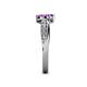 5 - Nicia Amethyst with Side Diamonds Bypass Ring 