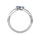 6 - Nicia Blue Topaz and Blue Sapphire with Side Diamonds Bypass Ring 