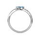6 - Nicia Blue Topaz with Side Diamonds Bypass Ring 