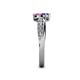 5 - Nicia Iolite and Pink Sapphire with Side Diamonds Bypass Ring 