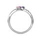 6 - Nicia Iolite and Pink Sapphire with Side Diamonds Bypass Ring 