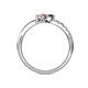 6 - Nicia Iolite and Pink Tourmaline with Side Diamonds Bypass Ring 