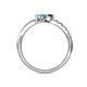6 - Nicia Iolite and Blue Topaz with Side Diamonds Bypass Ring 