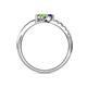 6 - Nicia Iolite and Peridot with Side Diamonds Bypass Ring 