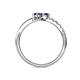 6 - Nicia Iolite and Blue Sapphire with Side Diamonds Bypass Ring 