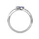 6 - Nicia Iolite with Side Diamonds Bypass Ring 