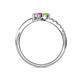 6 - Nicia Peridot and Pink Sapphire with Side Diamonds Bypass Ring 