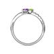 6 - Nicia Peridot and Amethyst with Side Diamonds Bypass Ring 
