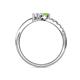 6 - Nicia Peridot and White Sapphire with Side Diamonds Bypass Ring 