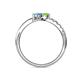 6 - Nicia Peridot and Blue Topaz with Side Diamonds Bypass Ring 