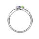 5 - Nicia Peridot and Iolite with Side Diamonds Bypass Ring 