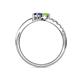 6 - Nicia Peridot and Blue Sapphire with Side Diamonds Bypass Ring 