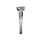 5 - Nicia Rhodolite Garnet and Pink Tourmaline with Side Diamonds Bypass Ring 