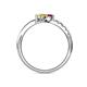 6 - Nicia Rhodolite Garnet and Yellow Sapphire with Side Diamonds Bypass Ring 