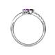 6 - Nicia Red Garnet and Amethyst with Side Diamonds Bypass Ring 
