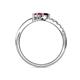6 - Nicia Red and Rhodolite Garnet with Side Diamonds Bypass Ring 