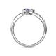 6 - Nicia Diamond and Blue Sapphire with Side Diamonds Bypass Ring 