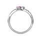 6 - Nicia Diamond and Pink Sapphire with Side Diamonds Bypass Ring 