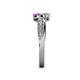 5 - Nicia Diamond and Amethyst with Side Diamonds Bypass Ring 