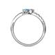 6 - Nicia Diamond and Blue Topaz with Side Diamonds Bypass Ring 