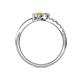 6 - Nicia Diamond and Yellow Sapphire with Side Diamonds Bypass Ring 