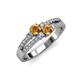 3 - Zaira Citrine with Side Diamonds Split Shank Ring 