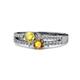 1 - Zaira Yellow Sapphire and Citrine with Side Diamonds Split Shank Ring 