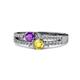 1 - Zaira Amethyst and Yellow Sapphire with Side Diamonds Split Shank Ring 