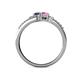 5 - Zaira Blue and Pink Sapphire with Side Diamonds Split Shank Ring 