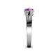 4 - Zaira Amethyst and Pink Sapphire with Side Diamonds Split Shank Ring 