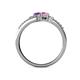 5 - Zaira Amethyst and Pink Sapphire with Side Diamonds Split Shank Ring 