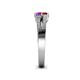 4 - Zaira Amethyst and Ruby with Side Diamonds Split Shank Ring 