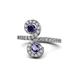 1 - Raene Blue Sapphire and Iolite with Side Diamonds Bypass Ring 